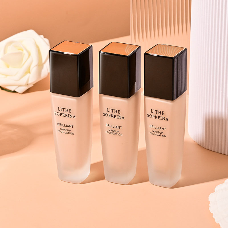 No Logo Full Coverage Liquid Foundation Private Label Face Make Up Waterproof Matte Beauty Bulk Foundation Makeup