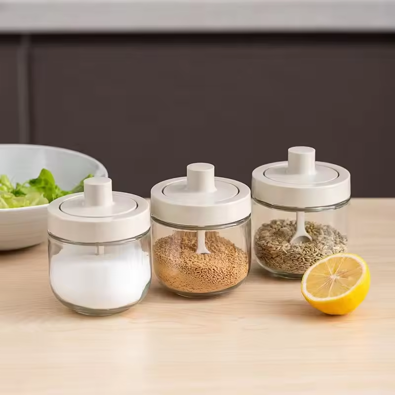 High Quality Kitchen Glass Spice Sealing Jar Seasoning Bottle Food Storage Glass Bottles