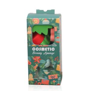 Make Up Blender Sponges Gift Set Custom Blender Packaging Box Soft Cute Christmas Tree Makeup Sponge
