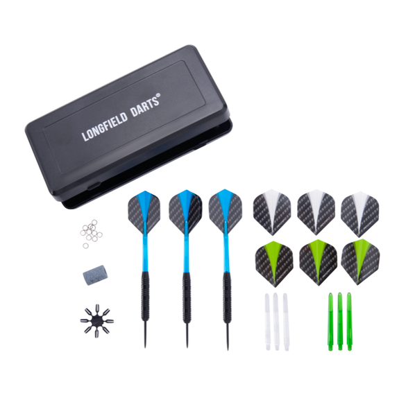 Longfield Darts Set Steel tip Black Coated in Dart Case Premium Quality Recreational Darts Games Kids Toys Wholesale