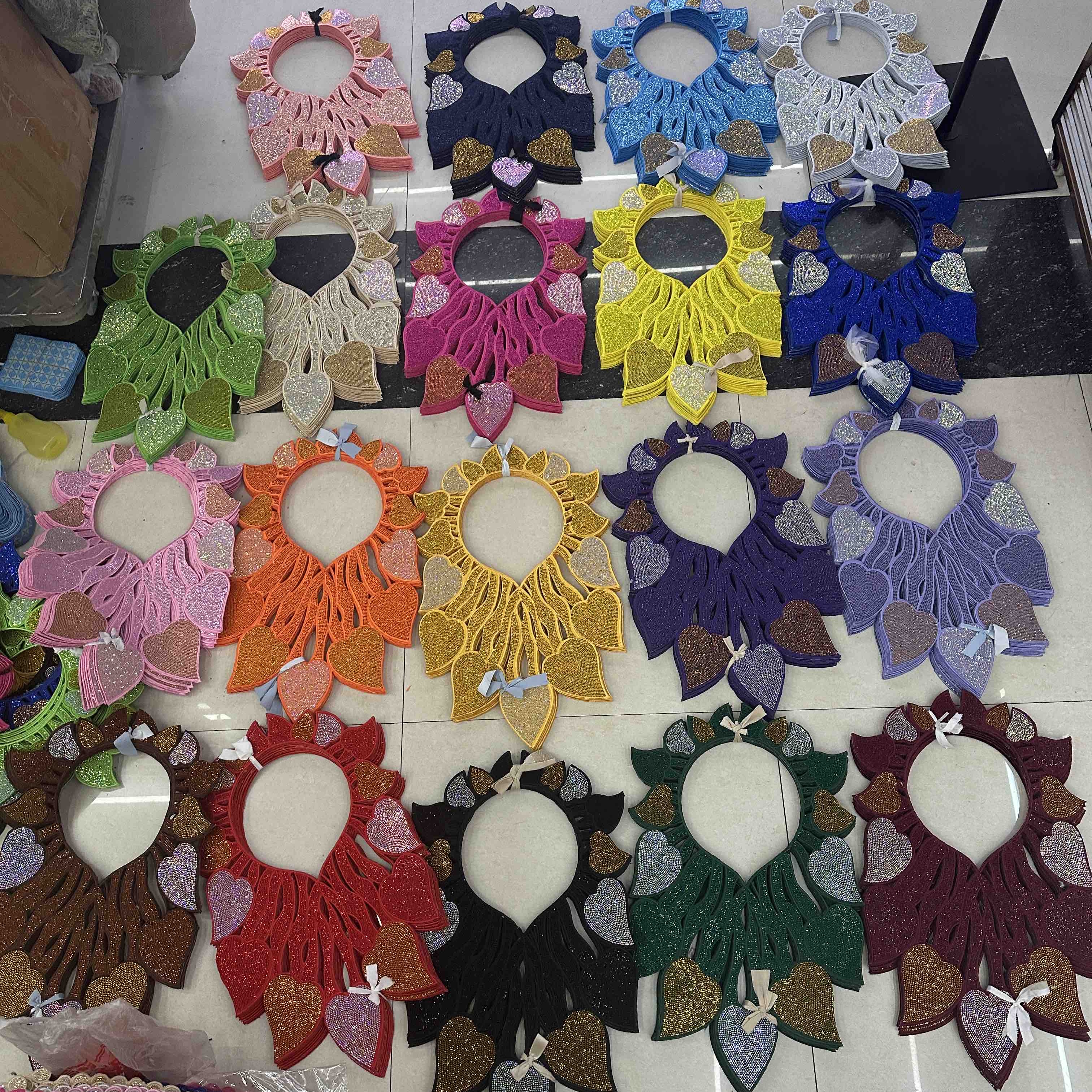 Yiwu Panxi Clothing Accessories Firm African Boubou Bazin Women Basin Rich Dashiki Wedding Bride Govon Dresses Embroidery Rhinestone Iron on patches for clothing