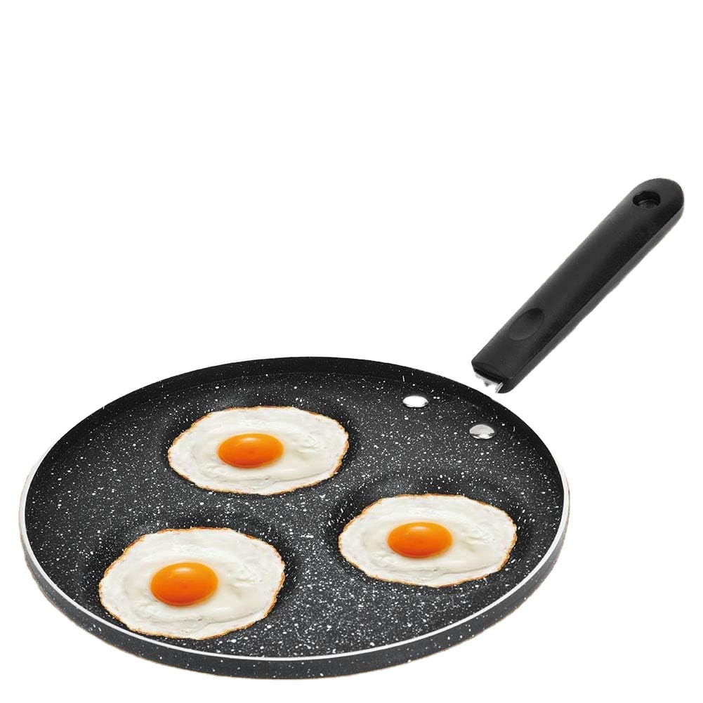 Yiwu Can Kitchen Household Goods Co., Ltd. Can Kitchen Nonstick Coating iron Egg Cooker Pan 3-Cup Egg Frying Pan for Induction Stovetop