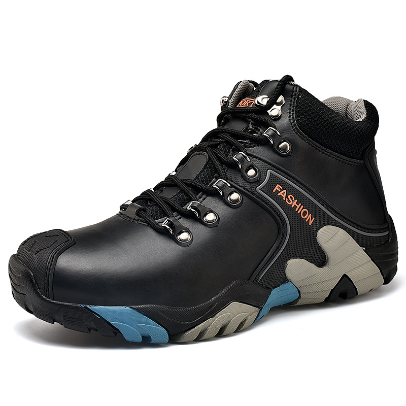 Fashion Waterproof safety Boots Mens higet top outdoor protective steel Thick toe hiking shoes