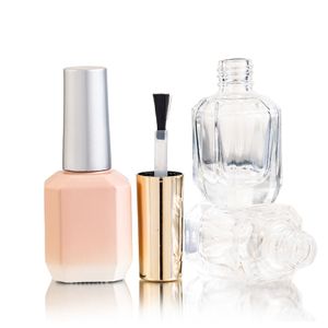 Custom Gel Polish Bottle 11Ml Clear Glass Cosmetic Bottles Unique Empty Bottles For Nail Polish