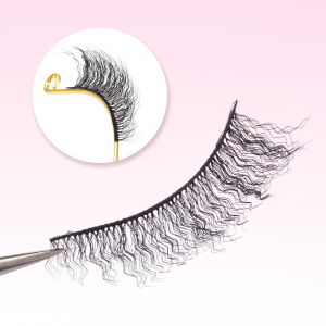 Wholesale High Quality Wispy Curly New Styles Wool Roll Curled Faux Mink False Eyelashes Wool Curl Lashes
