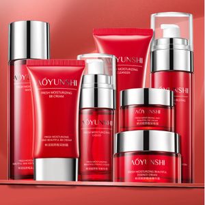 OEM ODM Beauty Skin Care Set Moisturizing Cosmetics Set Gift Box 7 PCS Cleanser Toner Eye Cream Essence BB Cream