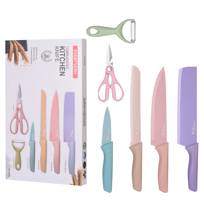 Zhengzhou Jiaqianbei Trading Co., Ltd. Factory Straight Hair Knife Sets Various Colors Wheat Straw Eco-friendly Continuous Protection E-Commerce Hot Selling Tool Suit