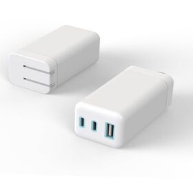 GaN 65W PD Charger 3 Port C+A ,USB Charger,45W Tabet Type-C Charger US EN EU JP