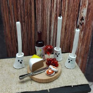 1:12 Scale Halloween Snacks & Dessert Miniature Furniture Toys for Dollhouse Halloween Decoration