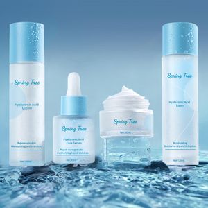 Vegan Facial Serum Skin Care 4 Piece Set 5D Hyaluronic Acid Moisturizing Organic Korean Private Label Skin Care Set