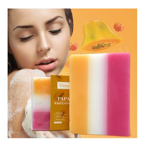 Private Label Handmade Body Bathing Soap Skin Brightening Whitening Kojic Acid Papaya Soap