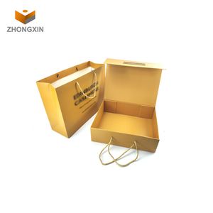 Wholesale Custom Embossed Logo Cardboard Strong Paper Magnetic Foldable Clothing Packing Box Luxury Gift Handbag Packaging Box