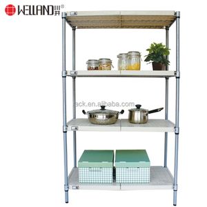 Hot selling 900x450xH1800mm NSF restaurant kitchen bakers rack 4 ties adjustable recycle ABS plastic mat wire shelving
