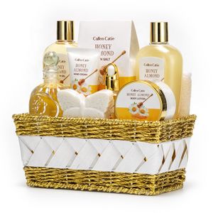 Women's gift set milky white yellow bath set shower gel soap bar and body lotion brighten uneven skin color