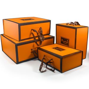 FocusBox Custom Logo Rigid Paper Large Big Foldable Packaging Folding Gift Box with Ribbon Handle