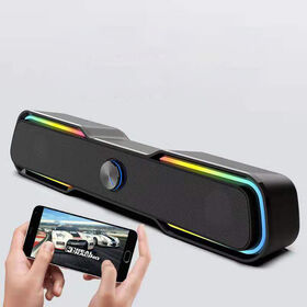 Huizhou Loen Intelligent Electronics Co., Ltd Hot-sale 2.0 USB wired desktop PC notebook RGB LED light soundbar gaming speaker