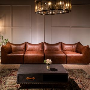 Large Modern Sofas Genuine Leather Villa Office Room Luxury Living Room Furniture Sofa Sets