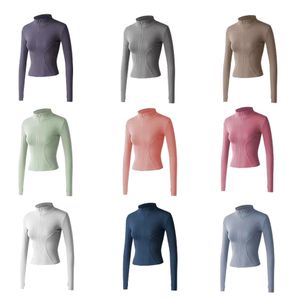 Fall/winter New Yoga Sport Jacket Women's Nylon Stretch Zipper Running Yoga Long Sleeve Top Jacket Women Clothing Wholesale
