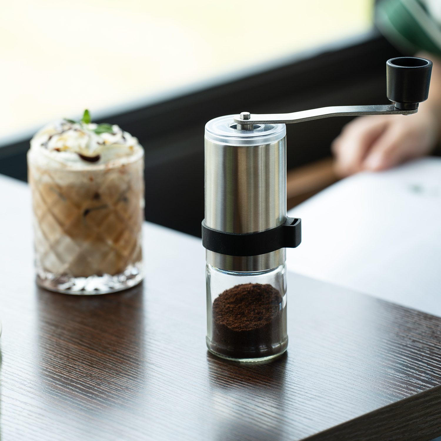 Chinagama Industrial Corporation NEW Outdoor Portable Coffee Bean Grinders with Foldable Handle Manual Espresso Cafe Stainless Steel Manual Coffee Grinder