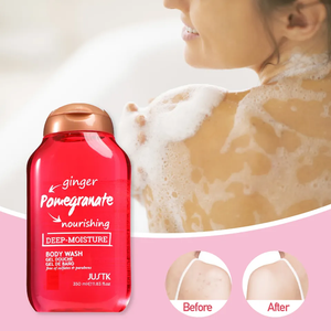 OEM Manufacturer moisturizing organic body bath shower gel skin whitening bath shower gels ginger pomegranate  body wash