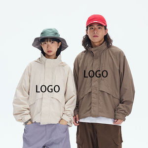 Unisex High Quality 100% Polyester Waterproof Solid Color Hooded Outdoor Jacket Casual Hardshell Men Jacket