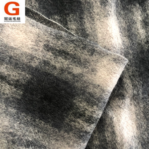 Wool fabrics production 70% wool 30% polyester tartan plaid wool worsted fabric for scarf