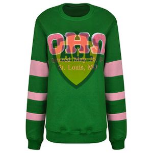 Crewneck pullover blank sweatshirts custom logo chenille embroidery stripe sleeve men's hoodies & sweatshirts