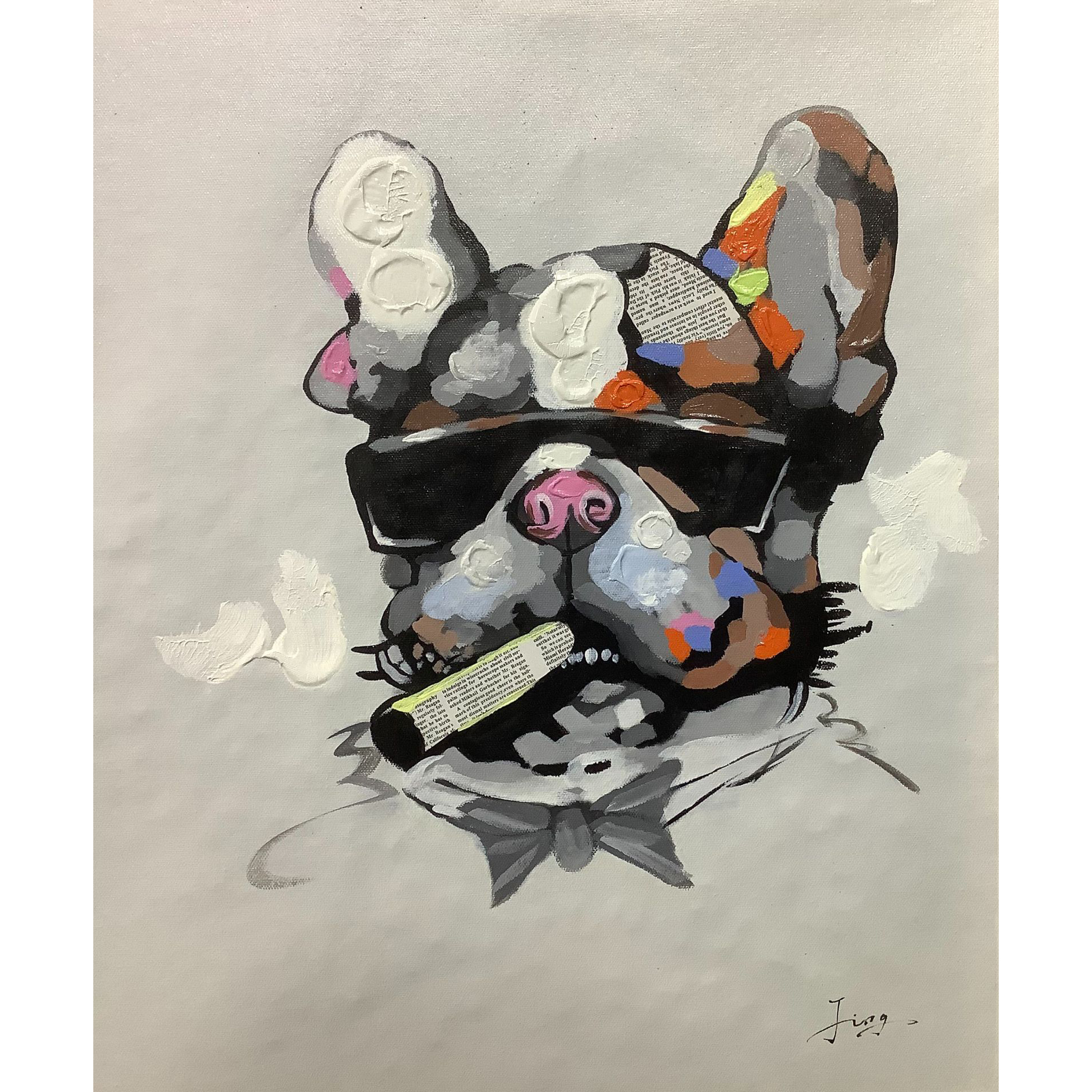 Custom 3d Color Painting Cute Animal Cool Boss Dog Students Kids Oil Painting By Numbers or Hand painting