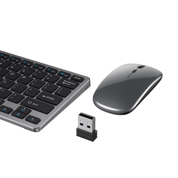 Hot Sale Mini Portable BT 2.4G Ultra-thin Wireless Keyboard and Mouse Combo for Windows Laptop Tablet