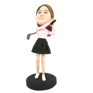 Custom Golf Girl Bobblehead Custom PVC 3D Plastic Vinyl Toys Pop Mini Player Action Figures