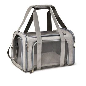 Custom Logo Airline Approved Foldable Portable Collapsible Puppy Black Grey Pet Dog Cat Carrier Bag for TravelPopular