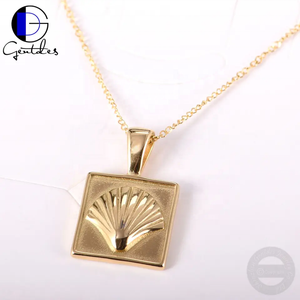 Gentdes Jewelry Custom Wedding Gold Plated Stainless Steel pendant Shell Necklace Wedding Band