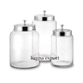 fancy glass canister for kitchen use