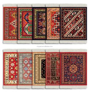 Set of 10 Persian Style Tea Coaster Carpet Mat Bulk Rug Coasters with silk feeling High Quality