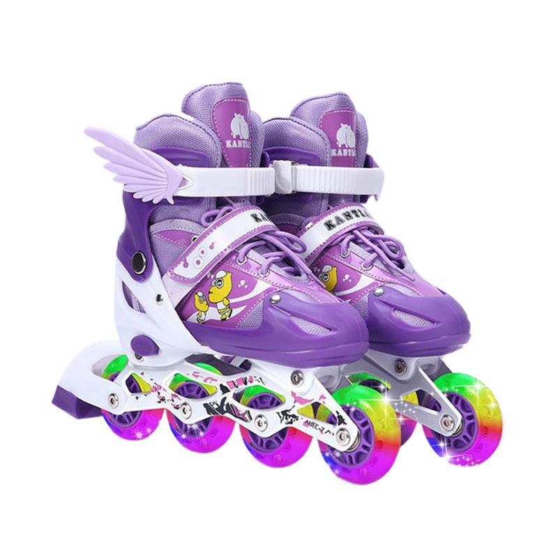 New Design Have Wing Portable Flashing Roller 3 Roller Skating Shoes for Boys