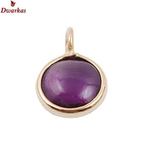 Best selling African amethyst stone waterproof jewelry gold plated 925 sterling silver bezel charm pendant with loop