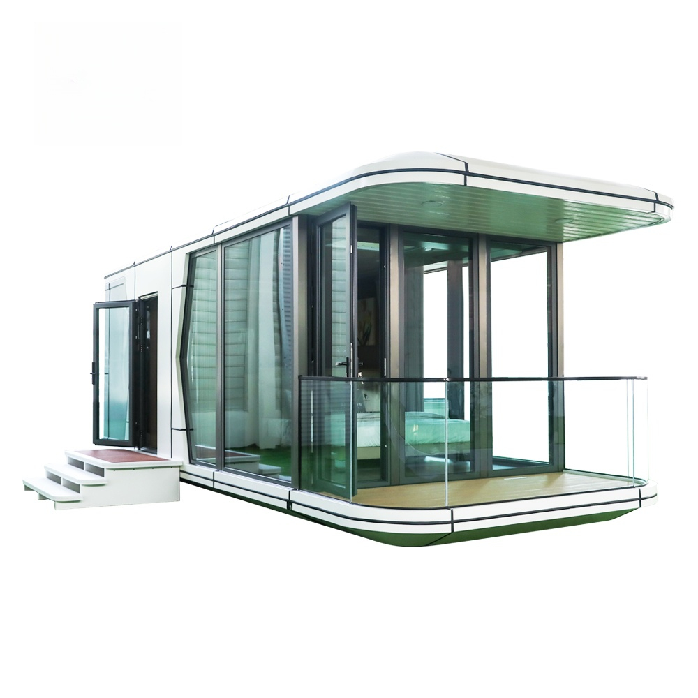 Tangshan Lianfang Trading Co., Ltd 20/40ft Tiny Prefabricated Aluminum Glass House 2 Bedroom Greenhouse Expandable Container Capsule Living Space Capsule House