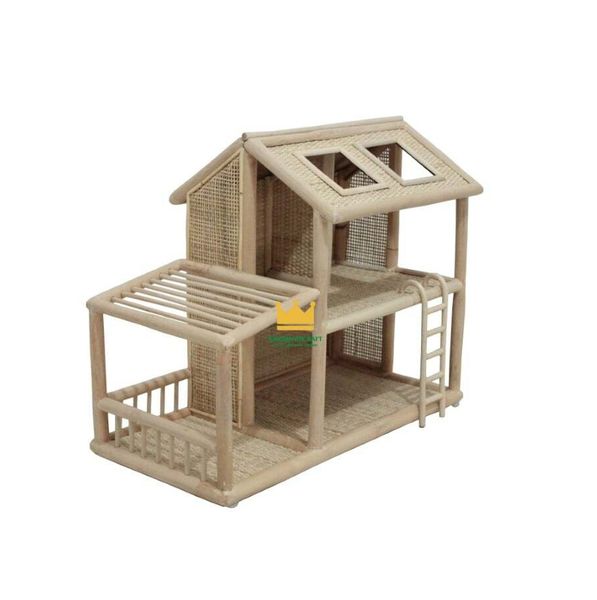 Wholesale 2024 Beautiful Heirloom Rattan Dollhouse Educational Toy Miniature Set for Girls Children's Furniture