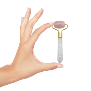 Natural Rose Quartz Stone Roller Mini Eye Massager Home Use Facial Gua Sha Tool Custom Logo Facial Lift Massage Beauty Roller