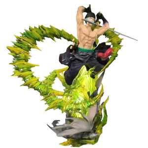 33CM Hot sales new product Onigashima Zoro GK Can emit light Battle stance model Anime Figure Cartoon-Character
