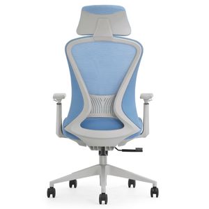 Modern Ergonomic Blue Mesh Fabric Office Chair Adjustable Headrest Iron/Metal Material for Executive Use Swivel Chairs