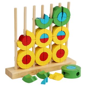 WANAN Wooden Rainbow Stacking Machine - Early Educational Toy for Children - 3D Puzzle Blocks for Montessori Learning
