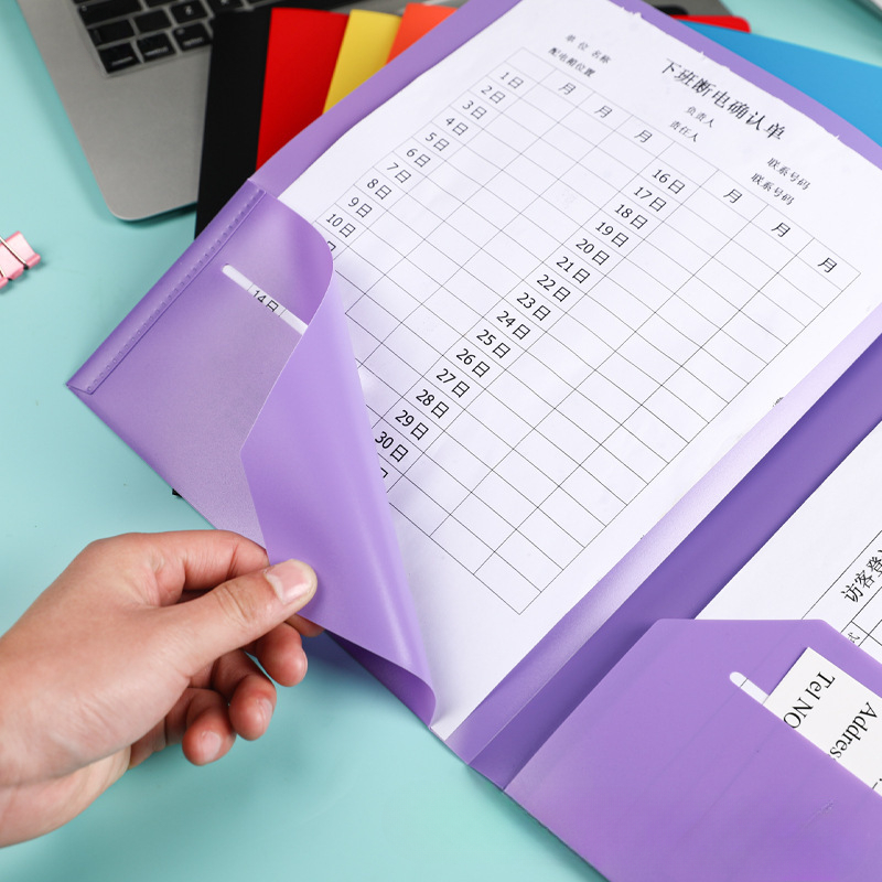 RiniLucia Design & Manufacture Co., Ltd. Wholesale Custom Business Durable Fashion Colors Plastic Folders with Two Pockets Water Resistant Plastic Pocket Folders