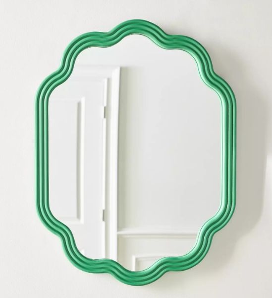 Hot sale green retro irregular natural wood ash wood wall decoration makeup mirror
