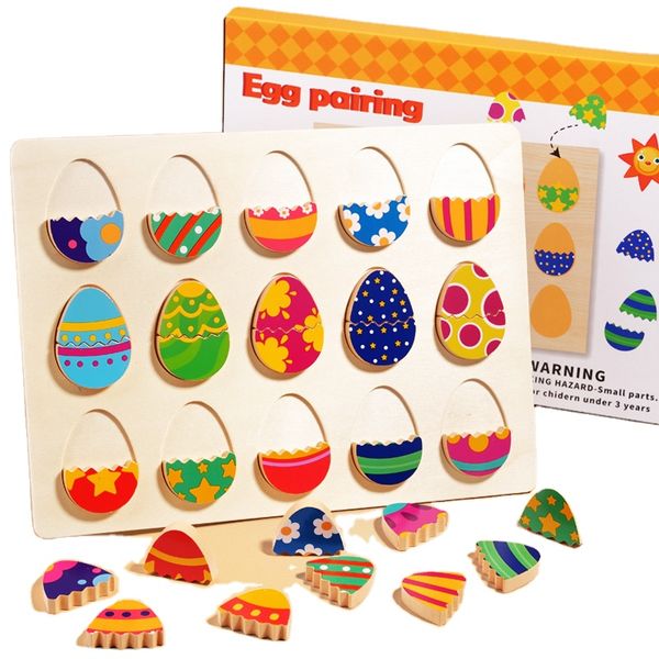 Montessori Color cognitionToy Early Learning Shape Matching Toys Educational Egg Pairing Puzzle Game Wooden Toy for children CE