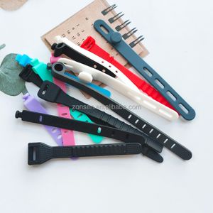 Wholesale Data Cable Tie silicone Hook Loop Cable Wiring Harness Cable Fastener Straps Power Wire Management for Earbud
