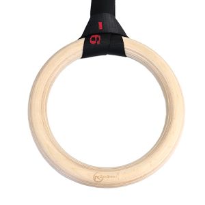Zhensheng Exercise Equipment Fitness Home Gym Adjustable Straps 3.8mm Wood Gymnastic Rings