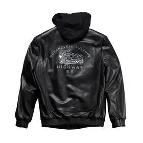 Customized new high quality Hooded bomber leather jacket men's motorcycle hot gold pattern casual imported goatskin coat