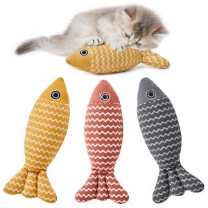Cat Toys Wholesale Fish Sound Soft Cloth Catnip toy Line Interactive Cat sports Kick indoor all breed cat products