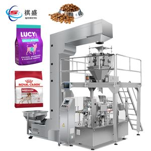 Dog And Cat Food Tablet Ziplock Premade Bag Weigher Fill Packaging Machine Doypack Pouch Rotary Packing Machine For Pet